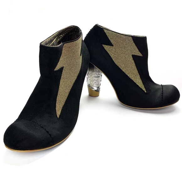 Irregular Choice Black Suede Honey Blossom Booties - Picture 4 of 9